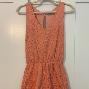 Pink/Coral Lace Romper